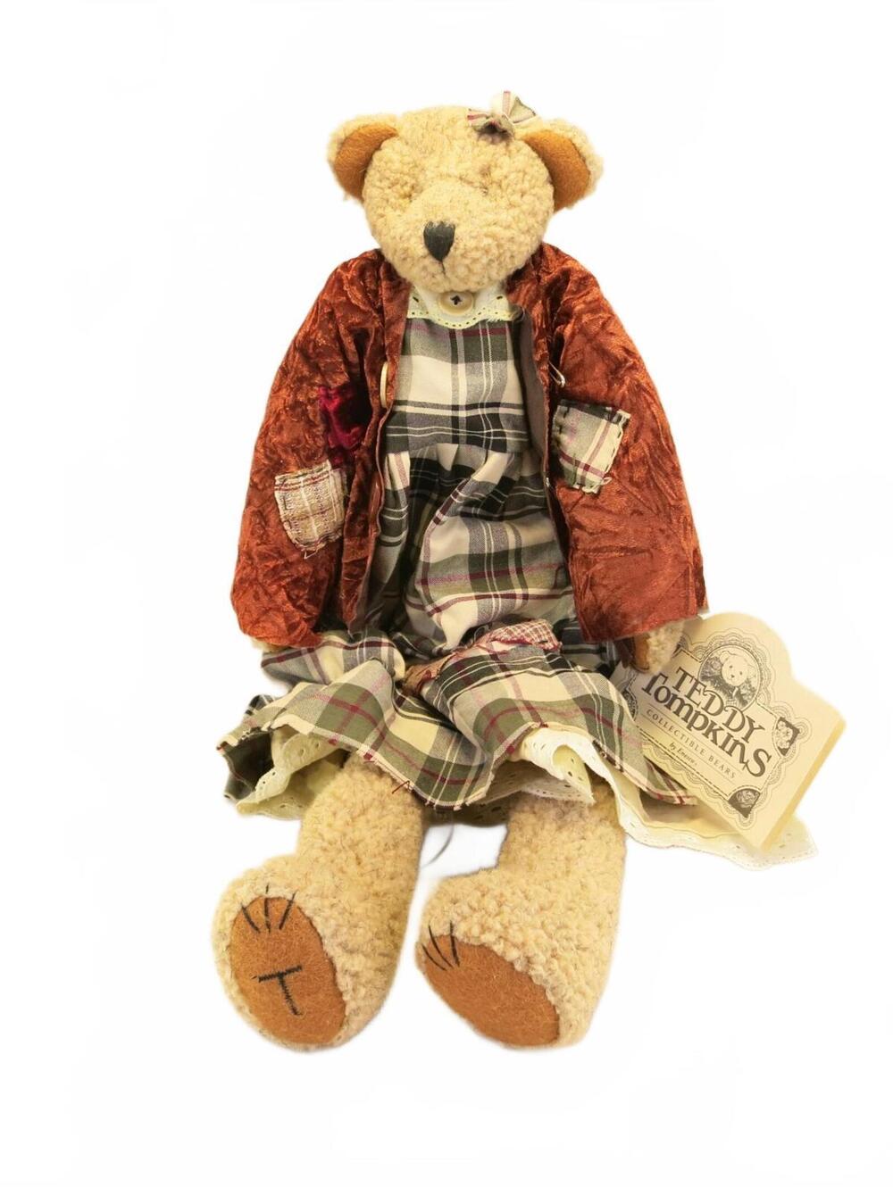 Teddy Tompkins Collectible Bear Isabella by Enesco Vintage 1996 with Tags